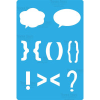 Трафарет багаторазовий 7x7 см Міні-знаки 01 №078