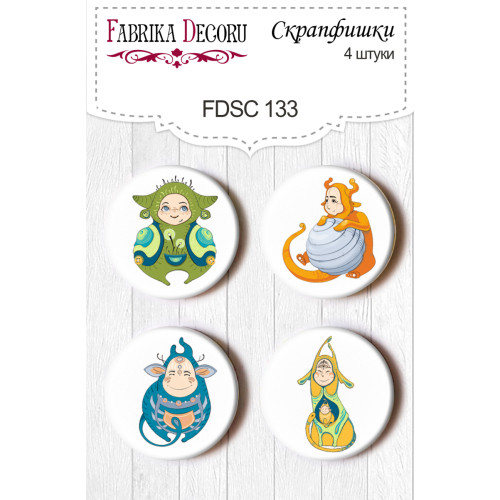 Скрапфишки набор 4шт Инопланетяне №133