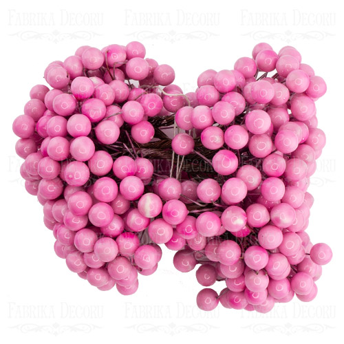 Набор лаковых ягод калины Ярко-розовый 20 шт