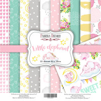 Набір скраппаперу Маленьке Слоненя Little elephant 20x20 см, 10 аркушів