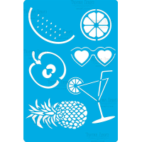 Трафарет багаторазовий 15x20 см Відпочинок №209