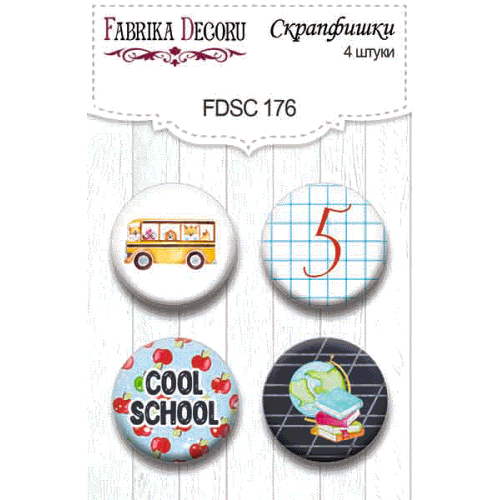 Скрапфишки набор 4шт Cool school №176
