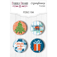 Скрапфишки набор 4шт Winter in the city 2 EN (англ) №194
