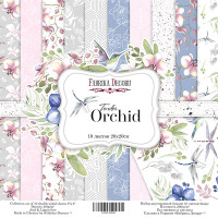 Набор скрапбумаги Нежная Орхидея (Tender orchid) 20x20 см, 10 листов