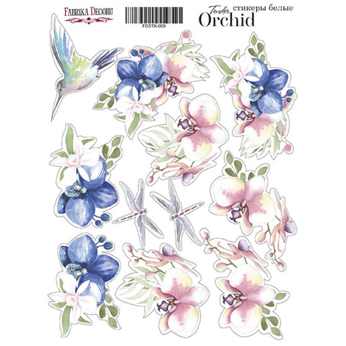 Набор наклеек (стикеров) 11 шт Tender orchid-2 №009 Нежная Орхидея-2