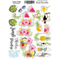 Набор наклеек (стикеров) 24 шт Tropical paradise №016 Тропический Рай
