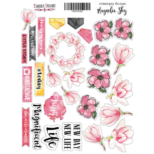 Набор наклеек (стикеров) 28 шт Magnolia Sky №022 Небо Магнолий