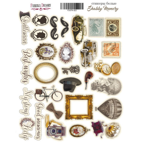 Набор наклеек (стикеров) 29 шт Shabby memory №023 Воспоминания Шебби