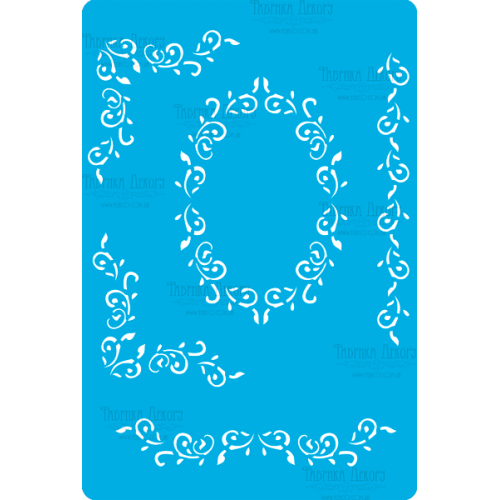 Трафарет многоразовый 15x20 см Рамка завитки №262