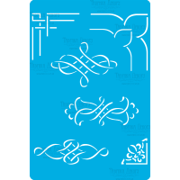 Трафарет многоразовый 15x20 см Набор орнаментов ар-деко 1 №270