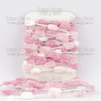 Набір тасьми з помпонами Melange pink