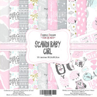 Набір скраппаперу Скандинавська мала Дівчинка (Scandi Baby Girl) 30,5x30,5 см, 10 аркушів