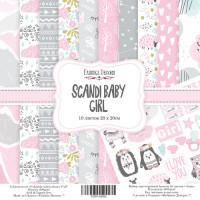 Набор скрапбумаги Скандинавская малышка Девочка (Scandi Baby Girl) 20x20 см, 10 листов