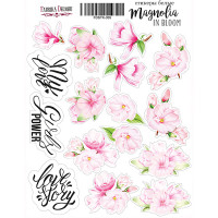Набір наклейок (стікерів) 16 шт Magnolia in bloom №035 Магнолія у Квіту