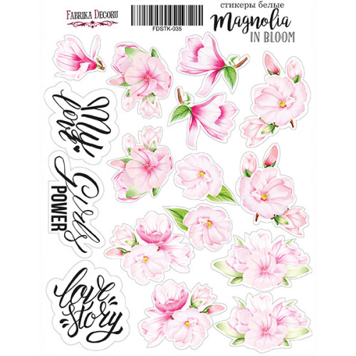 Набор наклеек (стикеров) 16 шт Magnolia in bloom №035 Магнолия в Цвету