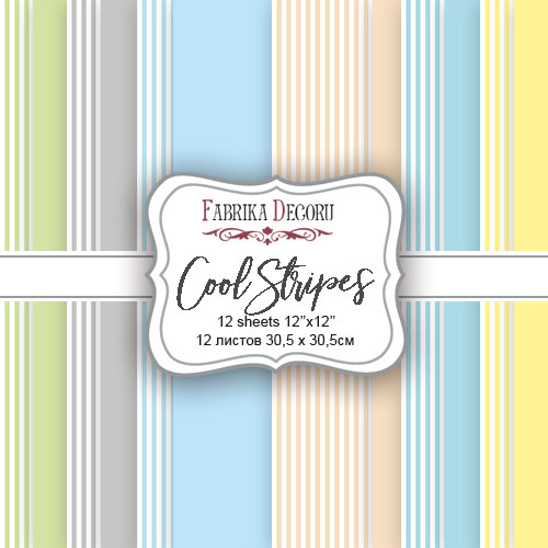 Набір скраппаперу Круті Смуги Cool Stripes 30,5x30,5 см, 12 аркушів