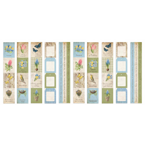Набор полос с картинками для декорирования Botany Spring 5 шт 5х30,5 см