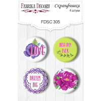 Скрапфишки набор 4шт Mind Flowers 2 №305