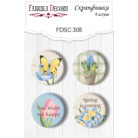 Скрапфішки набір 4шт Spring is coming №308