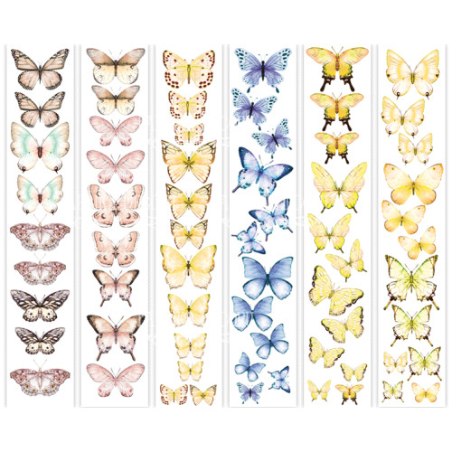 Набор полос с картинками для декорирования Бабочки 1 6 шт 5х30,5 см
