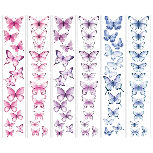 Набор полос с картинками для декорирования Бабочки 2 6 шт 5х30,5 см