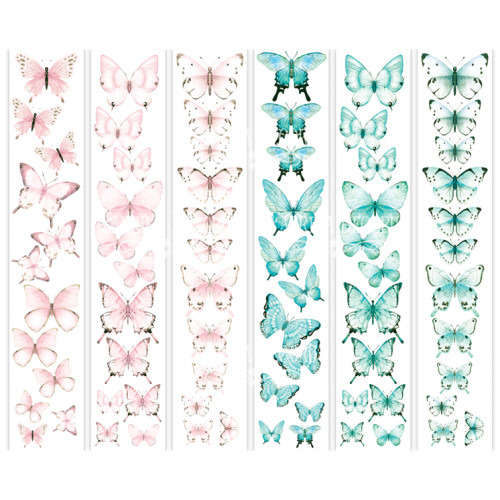 Набор полос с картинками для декорирования Бабочки 4 6 шт 5х30,5 см