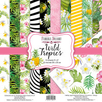 Набір скраппаперу Дикі Тропіки (Wild Tropics) 20x20 см, 10 листів