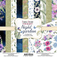 Набір скраппаперу Нічний Сад Night garden 20x20 см, 10 листів