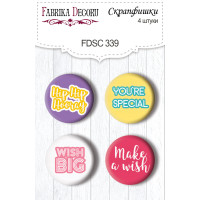 Скрапфішки набір 4шт Sweet Birthday EN (англ) №339