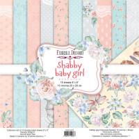 Набор скрапбумаги Шебби Малышка (Shabby baby girl redesign) 20x20 см, 10 листов