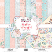 Набір скраппаперу Шеббі Малятко (Shabby baby girl redesign) 20x20 см, 10 аркушів