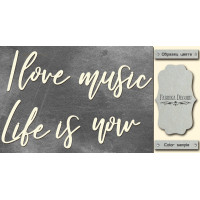 Чіпборд I love music, life is now 10х20 см №445