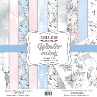 Набор скрапбумаги Зимняя Мелодия (Winter melody) 20x20 см, 10 листов