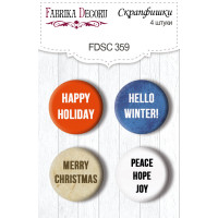Скрапфишки набор 4шт Awaiting Christmas EN (англ) №359
