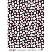 Деко веллум (лист кальки с рисунком) Магнолия на черном, 29х29 см