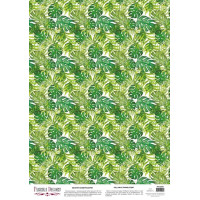 Деко веллум (лист кальки с рисунком) Green Wild Tropics, 29х29 см
