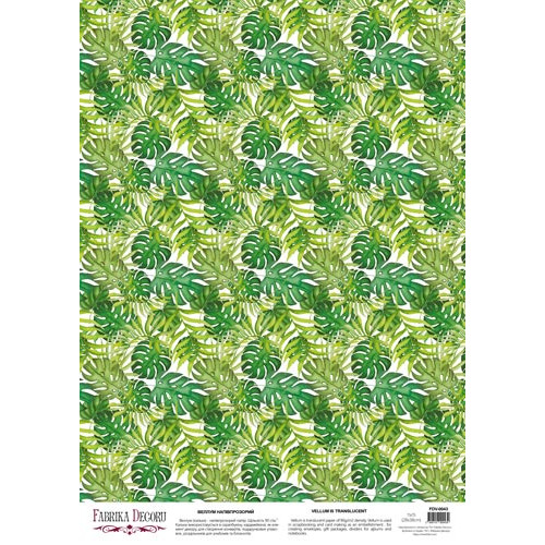 Деко веллум (лист кальки с рисунком) Green Wild Tropics, 29х29 см