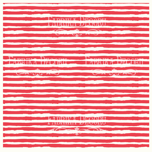 Деко веллум (лист кальки с рисунком) Красно-белые полосы, 29х29 см