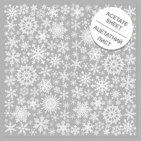 Ацетатный лист с белым узором White Snowflakes 30,5х30,5 см (Снежинки)