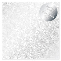 Ацетатный лист с фольгированием Silver Poinsettia 30,5х30,5 см (Пуансеттия)