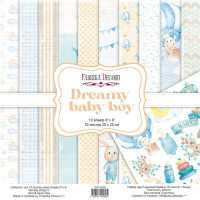 Набір скраппаперу Мрійливий Малюк Dreamy baby boy 20x20 см, 10 аркушів