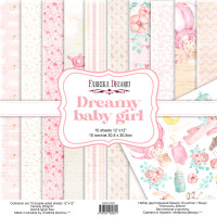 Набор скрапбумаги Мечтательная Малышка Девочка Dreamy baby girl 30,5x30,5 см, 10 листов
