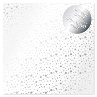 Ацетатний лист із фольгуванням Silver Stars 30,5х30,5 см (Зірки)