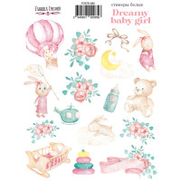 Набор наклеек (стикеров) 16 шт Dreamy baby girl №085 Мечтательная Малышка Девочка