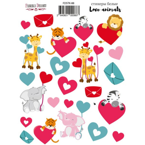 Набір наклейок (стікерів) 23 шт Love animals №088 Любов до Тварин
