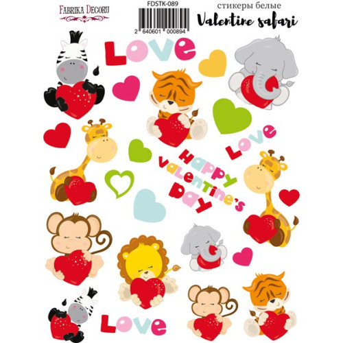 Набір наклейок (стікерів) 24 шт Valentine safari №089 Валентиново Сафарі