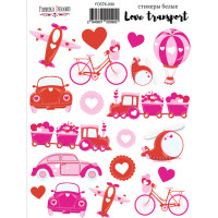 Набір наклейок (стікерів) 19 шт Love transport №090 Транспорт Кохання