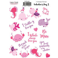 Набор наклеек (стикеров) 17 шт Valentines day 2 №095 День Святого Валентина 2
