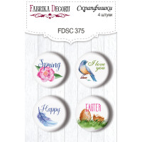 Скрапфішки набір 4шт Colorful spring EN (англ) №375