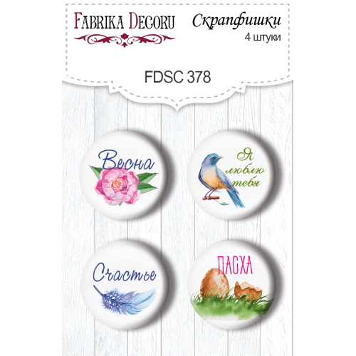 Скрапфишки набор 4шт Colorful spring RU (рус) №378